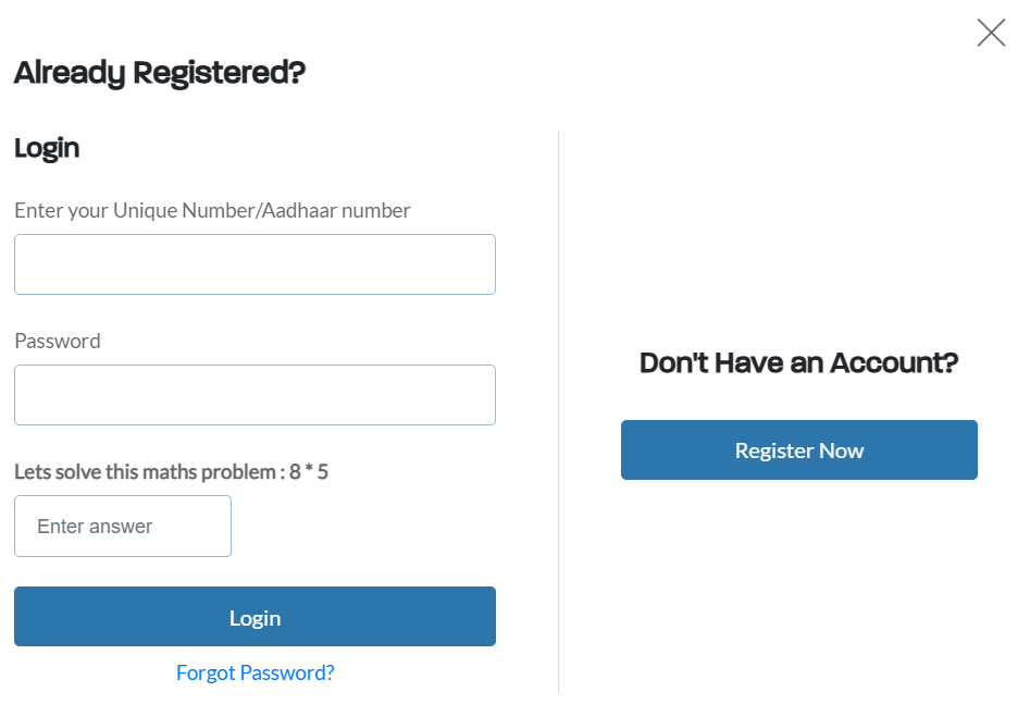 Krishi Vidya Nidhi Yojana Login with Aadhar No