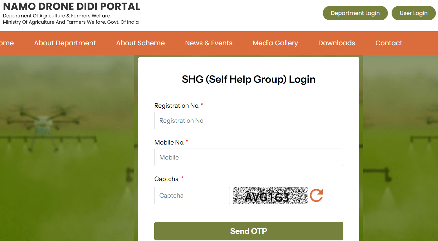 SHG Login Namo Drone Didi Yojana Portal