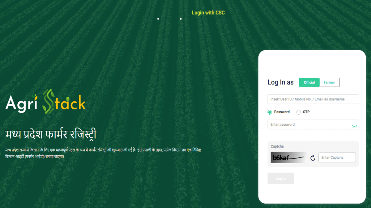 Agristack Farmer Registry Madhya Pradesh