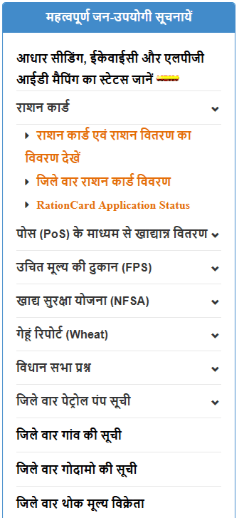 Food Rajasthan Gov In Information Section