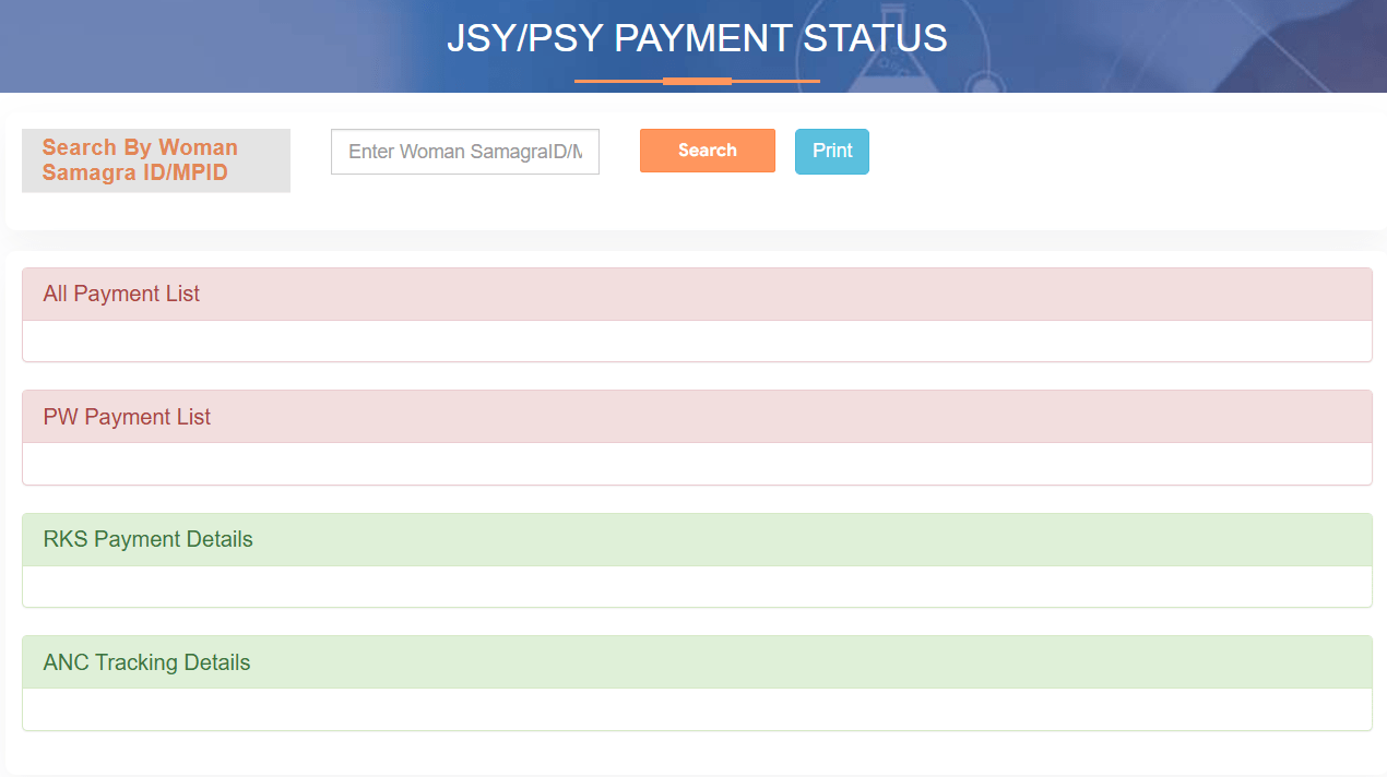 JSY PSY Payment Status Check