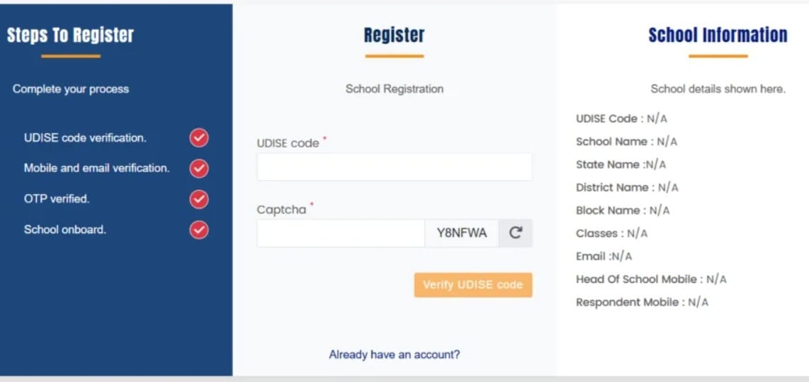 School Registration at Vidyanjali Education Gov In Portal