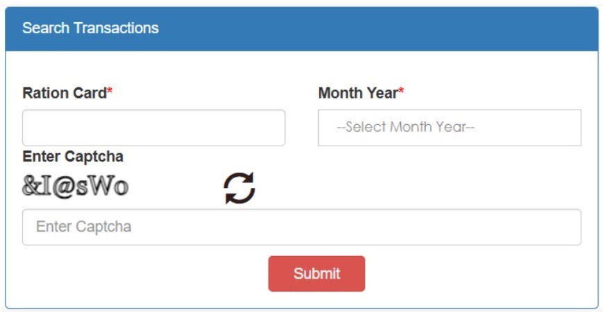 Check Jharkhand Ration Card Transaction Online