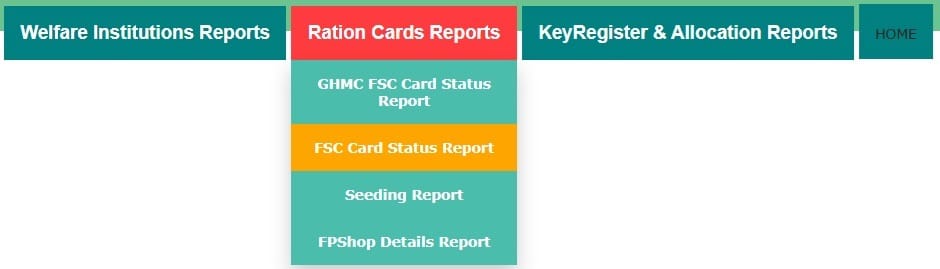 Telangana Ration Cards Reports Checking Link