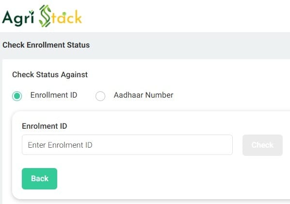 Agristack Rajasthan Farmer Enrolment Status