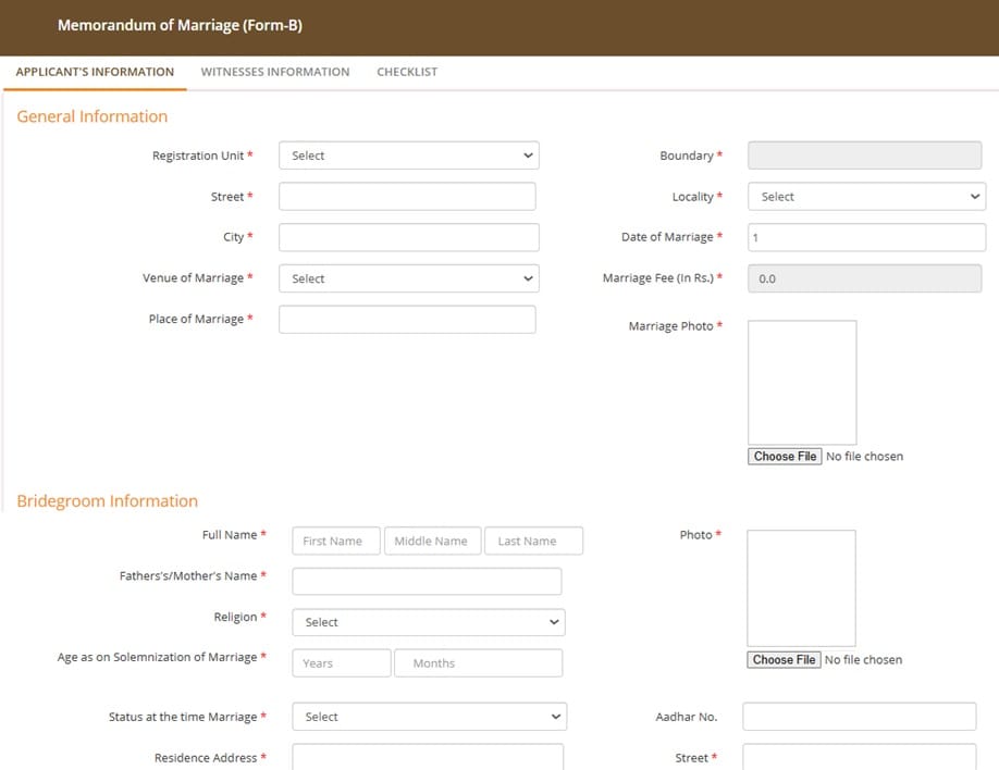 AP Marriage Certificate Application Form
