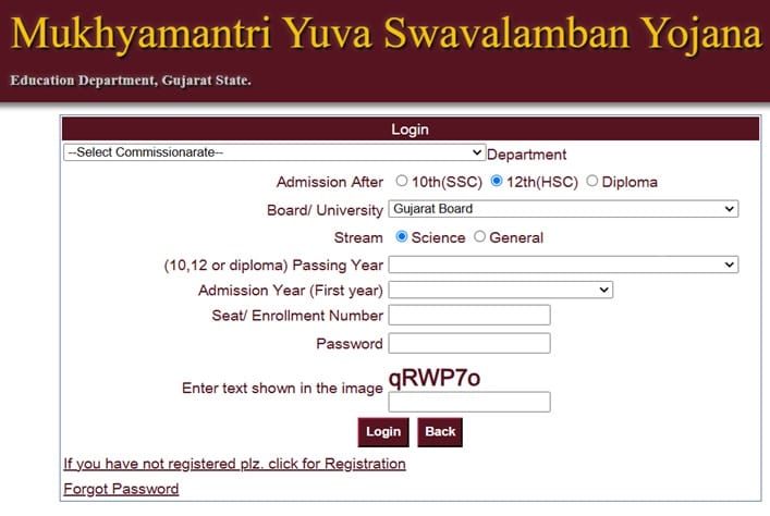 MYSY Guj Nic In Login