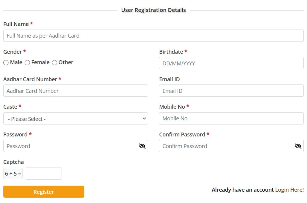 Sant Surdas Yojana Online Registration Form