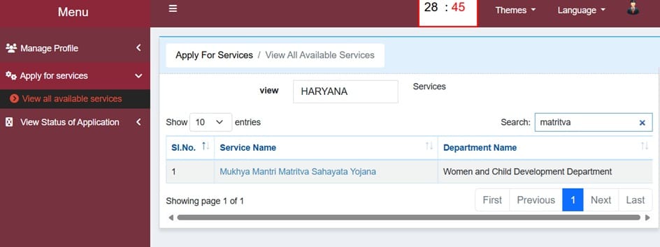 View Matritva Sahayata Yojana Saral Haryana Portal