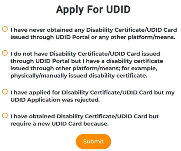 Apply for UDID Card at Swavlambancard Portal
