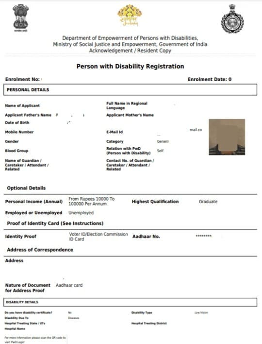 Download / Print UDID Card Application