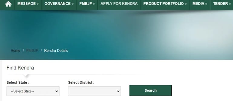 Jan Aushadhi Kendra Details Find Page