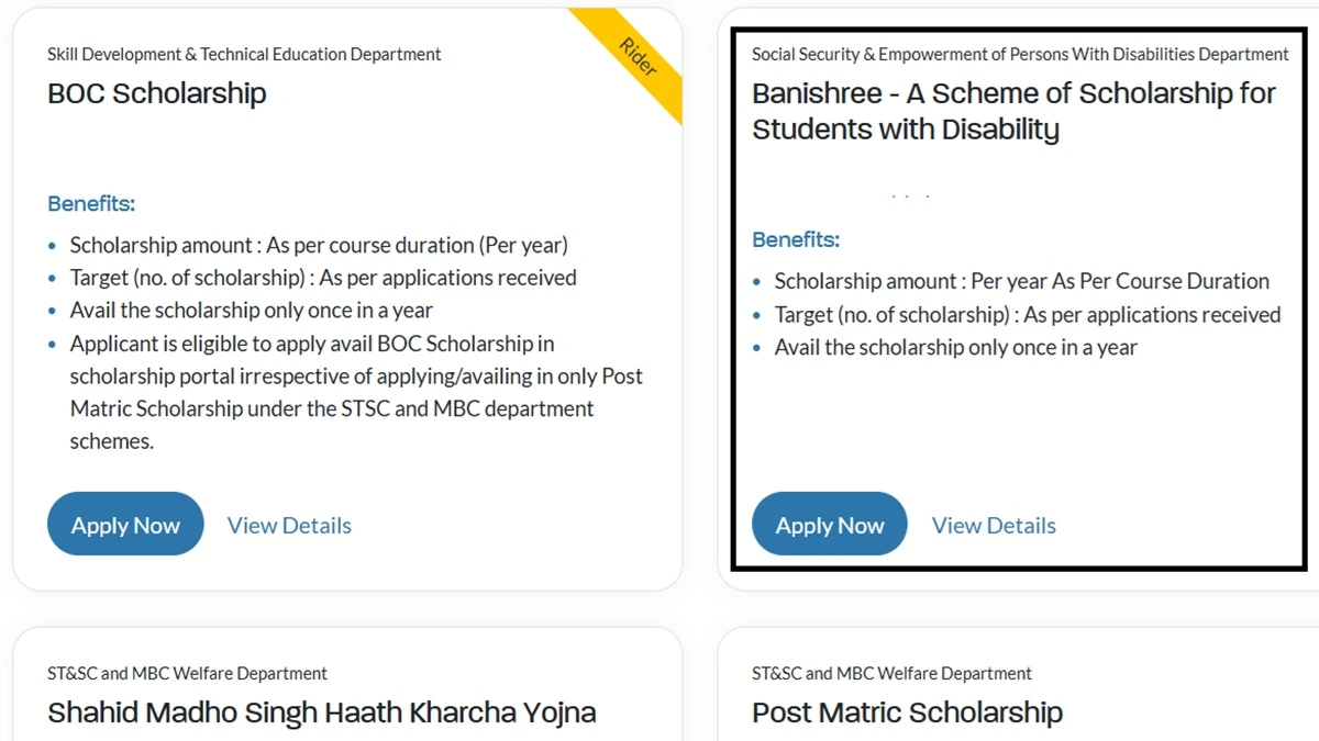 How to Apply Online for Banishree Scholarship